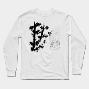 Japan Bamboo Black Long Sleeve T-Shirt